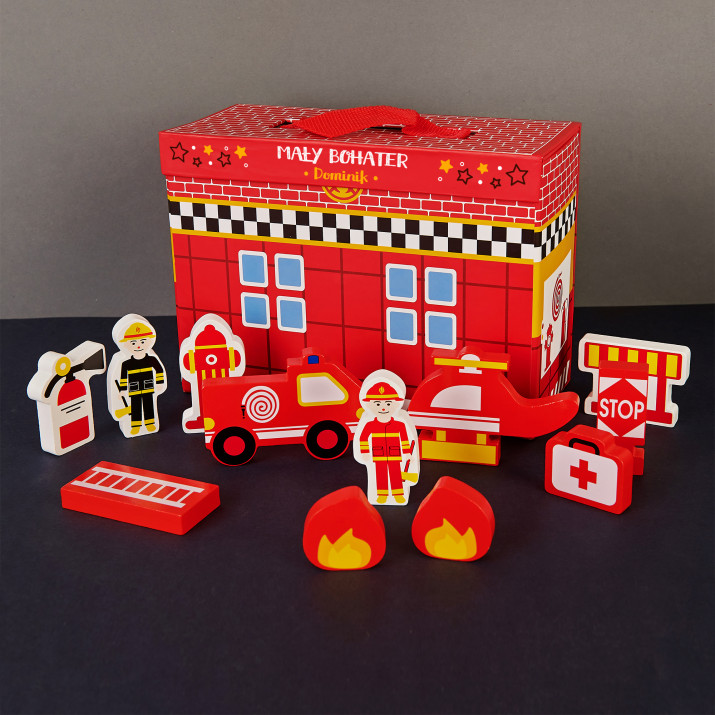 Mały bohater - Zestaw drewnianych zabawek: straż pożarna